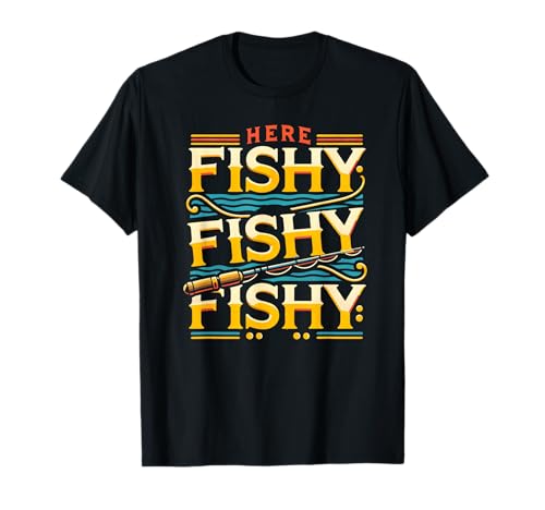 Here-Fishy Men Lustiger Cartoon-Angelhumor T-Shirt Here-Fishy Men Lustiger Cartoon-Angelhumor T-Shirt von Here Fishy Fisherman Funny Fishing