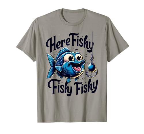 Here-Fishy Men Lustiger Cartoon-Angelhumor T-Shirt Here-Fishy Men Lustiger Cartoon-Angelhumor T-Shirt von Here Fishy Fisherman Funny Fishing