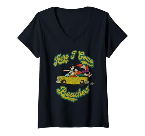 Damen Lustiger Urlaub Camping Wandern RV Camper Strandausflug T-Shirt mit V-Ausschnitt Damen Lustiger Urlaub Camping Wandern RV Camper Strandausflug T-Shirt mit V-Ausschnitt von Here I Come Beaches