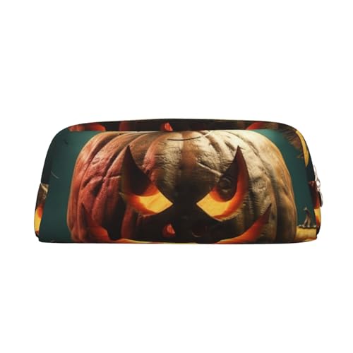 Federmäppchen, Halloween, Kürbis, Leder, tragbar, Schreibwaren-Organizer, Stiftehalter, Make-up-Tasche mit Reißverschluss, gold, Einheitsgröße, modisch Federmäppchen, Halloween, Kürbis, Leder, tragbar, Schreibwaren-Organizer, Stiftehalter, Make-up-Tasche mit Reißverschluss, gold, Einheitsgröße, modisch von HerfsT