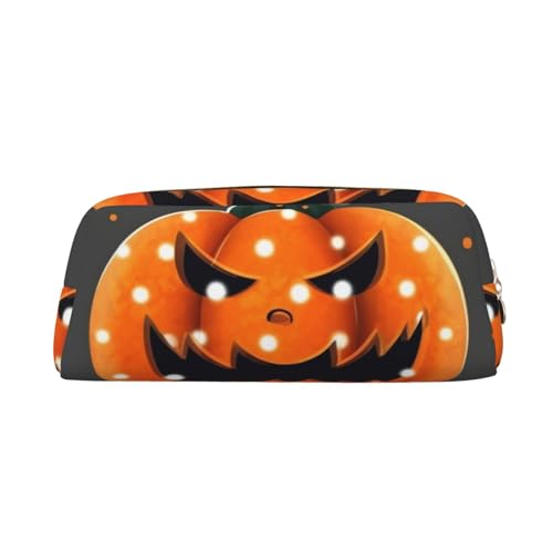 Federmäppchen, Halloween, Kürbis, Leder, tragbar, Schreibwaren-Organizer, Stiftehalter, Make-up-Tasche mit Reißverschluss, gold, Einheitsgröße, modisch Federmäppchen, Halloween, Kürbis, Leder, tragbar, Schreibwaren-Organizer, Stiftehalter, Make-up-Tasche mit Reißverschluss, gold, Einheitsgröße, modisch von HerfsT