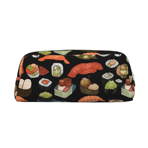 Federmäppchen, japanisches Sushi, schwarzes Leder, tragbar, Schreibwaren-Organizer, Stiftehalter, Make-up-Tasche mit Reißverschluss, gold, Einheitsgröße, modisch Federmäppchen, japanisches Sushi, schwarzes Leder, tragbar, Schreibwaren-Organizer, Stiftehalter, Make-up-Tasche mit Reißverschluss, gold, Einheitsgröße, modisch von HerfsT