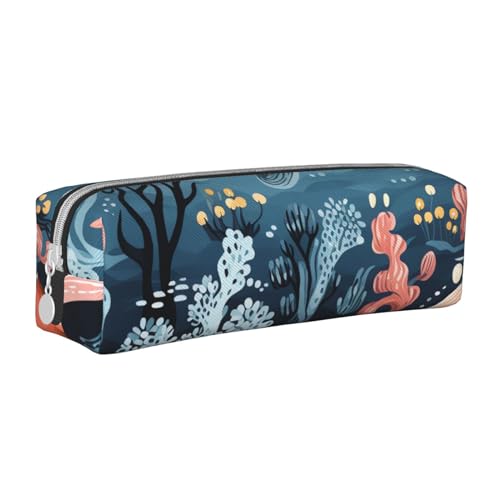 Federmäppchen mit Faultiermotiv, bedrucktes Federmäppchen, Leder, tragbar, Schreibwaren-Organizer, Stiftehalter, Make-up-Tasche mit Reißverschluss, Robbenwal-Oktopus-Fisch, Einheitsgröße, von HerfsT