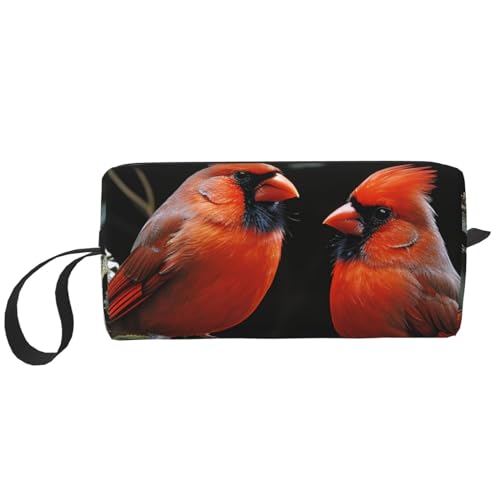 Make-up-Tasche für Damen, Flugzeugkunst, große Kapazität, tragbare Kulturbeutel, Reiseaufbewahrung, Cardinals Birds Fauna Wild, Einheitsgröße von HerfsT