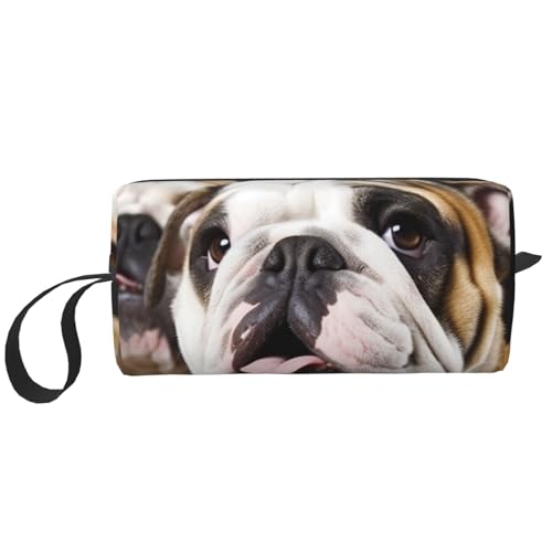 Make-up-Tasche für Damen, Galaxie, große Kapazität, Kosmetiktasche, tragbare Kulturbeutel, Reiseaufbewahrung, Lustiger englischer Hund, Einheitsgröße von HerfsT