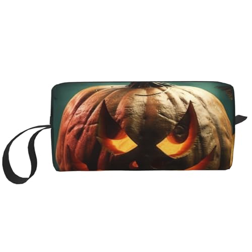 Make-up-Tasche für Damen, Igel, Kaktus, große Kapazität, Kosmetiktasche, tragbare Kulturbeutel, Reiseaufbewahrung, Halloween Kürbis2, Einheitsgröße von HerfsT