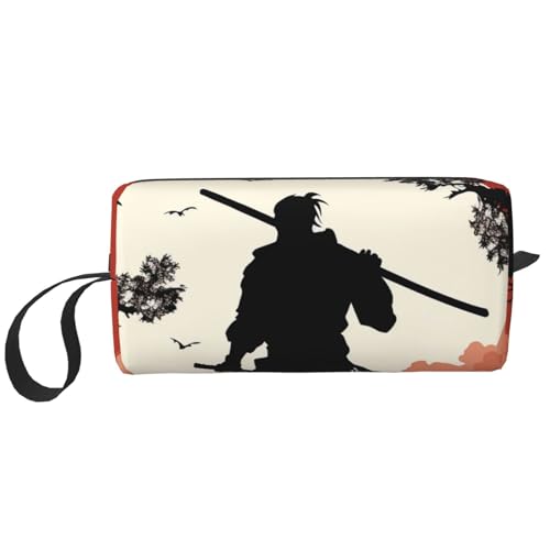 Make-up-Tasche für Damen, Libellenzaun, große Kapazität, Kosmetiktasche, tragbare Kulturbeutel, Reiseaufbewahrung, Samurai, Einheitsgröße von HerfsT