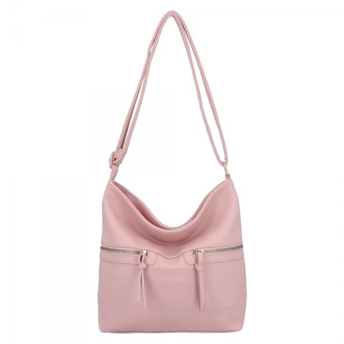 Herisson Tasche Damen - Umhängetasche Damen - Messenger Bag - Frauen Tasche - Crossbody Bag Damen Leder Imitation - Damentaschen Umhängetasche - Puderrosa von Herisson