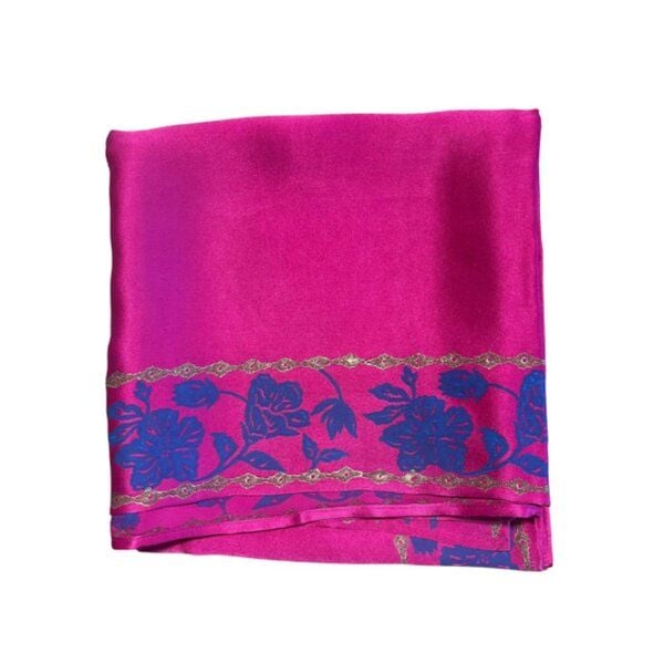HeritageModa Maharani Pink Royal Seide Luxus-Quadratschal von HeritageModa