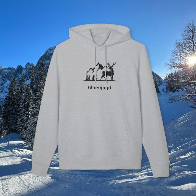Alpenjagd Hoodie | Jäger Mit Alpen Motiv & Wildtier Silhouette Jagd Geschenk Für Männer Und Frauen Outdoor Berg Unisex von HeritageoftheHunt