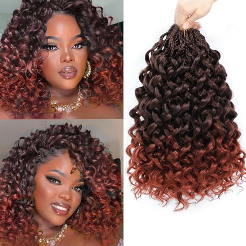 Herkeymidy GoGo Curl Crochet Hair 14Inch 8 Packs Pre looped Ocean Wave Crochet Hair Deep Twist Crochet Synthetic Braiding Hair for Women (T350, 14INCH) von Herkeymidy