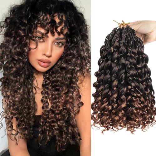 Herkeymidy GoGo Curl Crochet Hair 18Inch 8 Packs Pre looped Ocean Wave Crochet Hair Deep Twist Crochet Synthetic Braiding Hair for Women (T30, 18INCH) von Herkeymidy