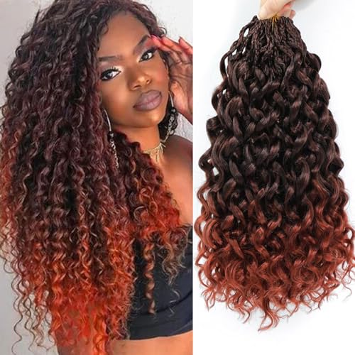 Herkeymidy GoGo Curl Crochet Hair 8Inch 8 Packs Pre looped Ocean Wave Crochet Hair Deep Twist Crochet Synthetic Braiding Hair for Women (T350, 18INCH) von Herkeymidy