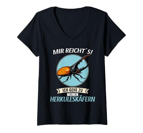 Damen Herkuleskäfer T-Shirt mit V-Ausschnitt Damen Herkuleskäfer T-Shirt mit V-Ausschnitt von Herkuleskäfer Tier Shop