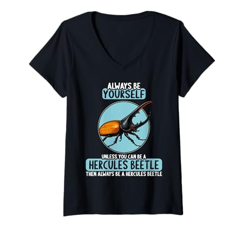 Damen Herkuleskäfer T-Shirt mit V-Ausschnitt Damen Herkuleskäfer T-Shirt mit V-Ausschnitt von Herkuleskäfer Tier Shop