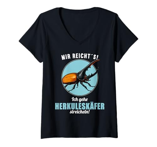 Damen Herkuleskäfer T-Shirt mit V-Ausschnitt Damen Herkuleskäfer T-Shirt mit V-Ausschnitt von Herkuleskäfer Tier Shop