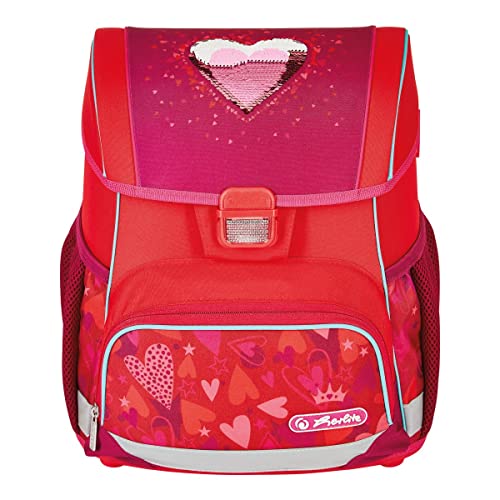 Herlitz® Schulrucksack Loop Jugend Schulranzen Rückentasche | Volumen 16L | Herren Damen Unisex Sportlich | Für Studenten Alltag | Geräumig Haltbar | Sweet Hearts, Rosa, Jugend von Herlitz