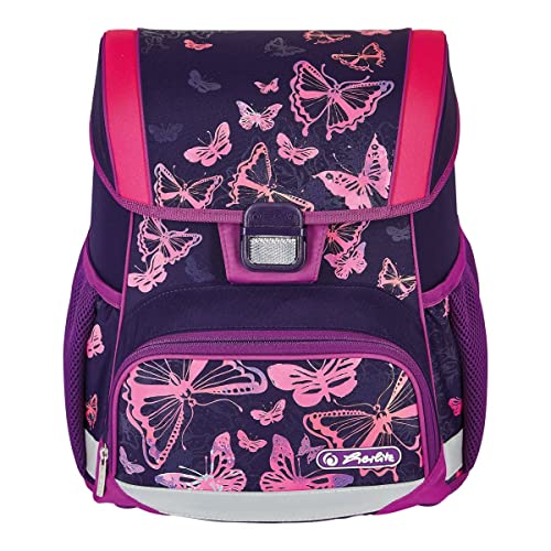 Herlitz® Schulrucksack Loop Jugend Schulranzen Rückentasche | Volumen 16L | Herren Damen Unisex Sportlich | Für Studenten Alltag | Geräumig Robust | Butterflies, multicoloured, Modern von Herlitz