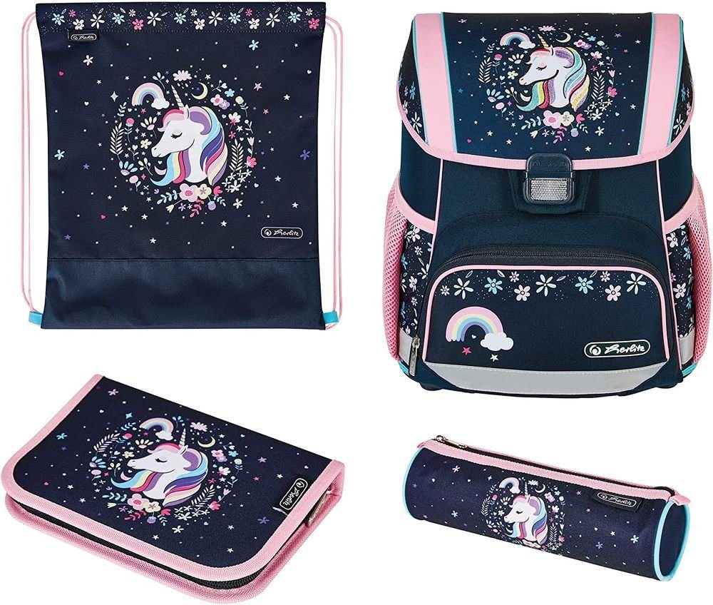 Herlitz Schulranzen Set Loop Plus 4-teilig 2024 Mädchen Unicorn von Herlitz