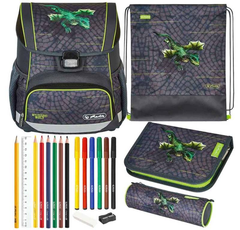 Herlitz Schulranzen Set Loop Plus 10-teilig 2025 Jungen Dragon Tale von Herlitz