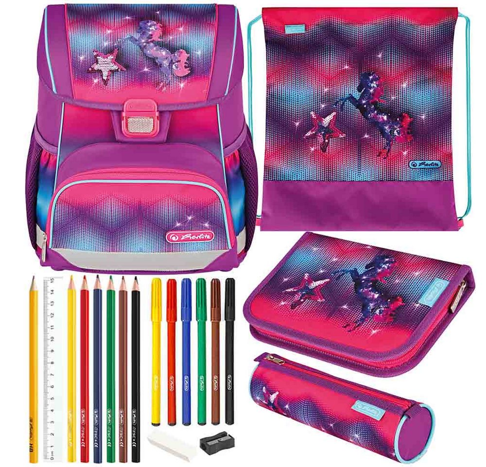 Herlitz Schulranzen Set Loop Plus 10-teilig 2025 Mädchen Funky Horse von Herlitz