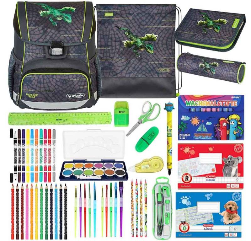 Herlitz Schulranzen Set Loop Plus 20-teilig 2025 Jungen Dragon Tale von Herlitz