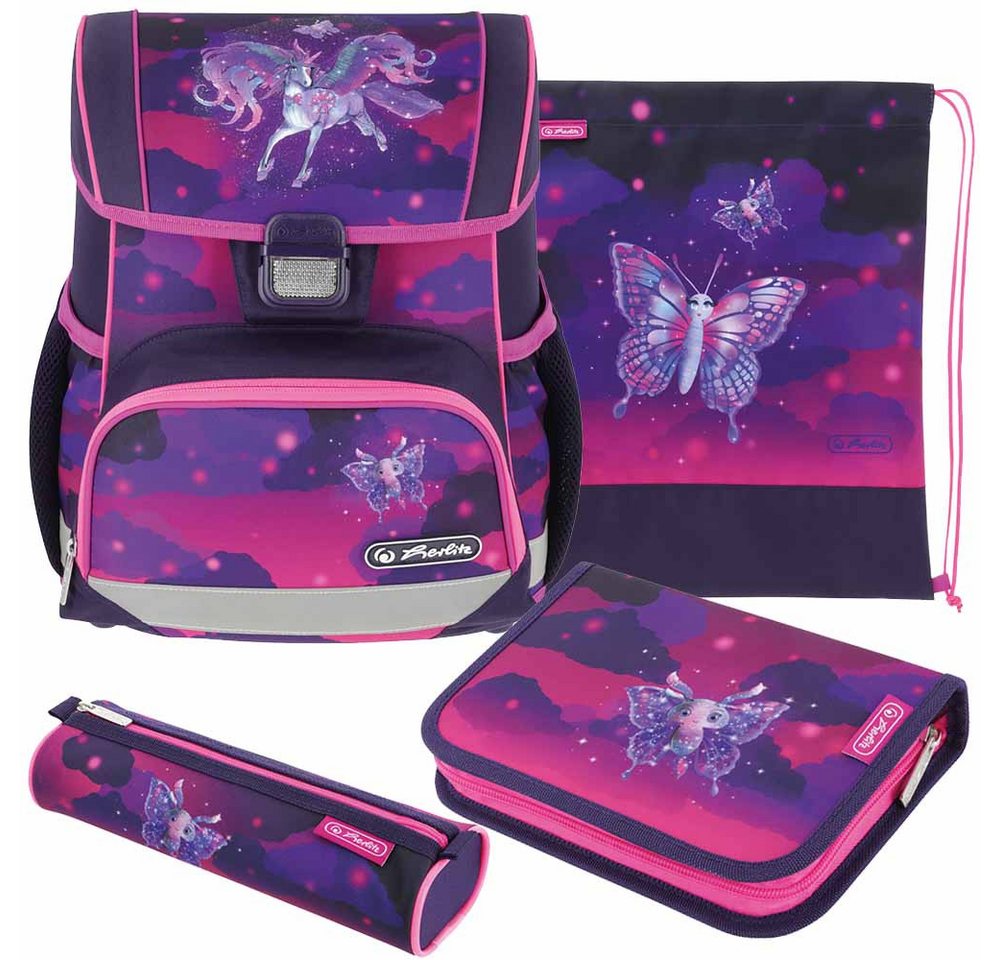 Herlitz Schulranzen Set Loop Plus 4-teilig 2024 Mädchen Magic Unicorn von Herlitz