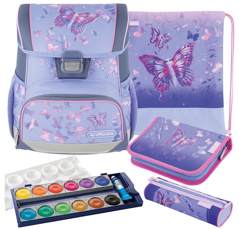 Herlitz Schulranzen Set Loop Plus 5-teilig 2024 Mädchen Butterfly Paradise von Herlitz