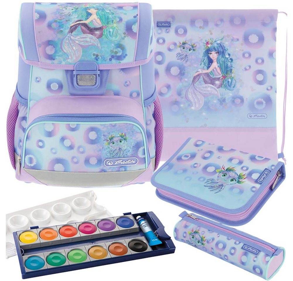 Herlitz Schulranzen Set Loop Plus 5-teilig 2024 Mädchen Mystic Mermaid von Herlitz