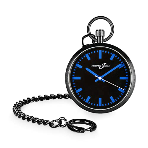 Hermann Jäckle Berlin Quarz Taschenuhr incl. Kette & Etui (Blau) von Hermann Jäckle