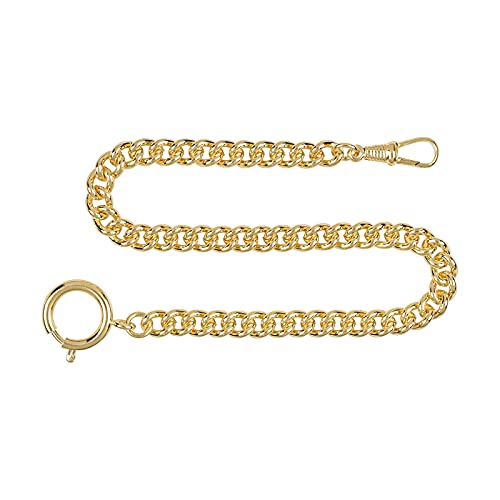 Hermann Jäckle Taschenuhrkette 3011pl Rundpanzer aus Messing vergoldet & poliert I Uhrenkette für Taschenuhr I 30cm von Hermann Jäckle