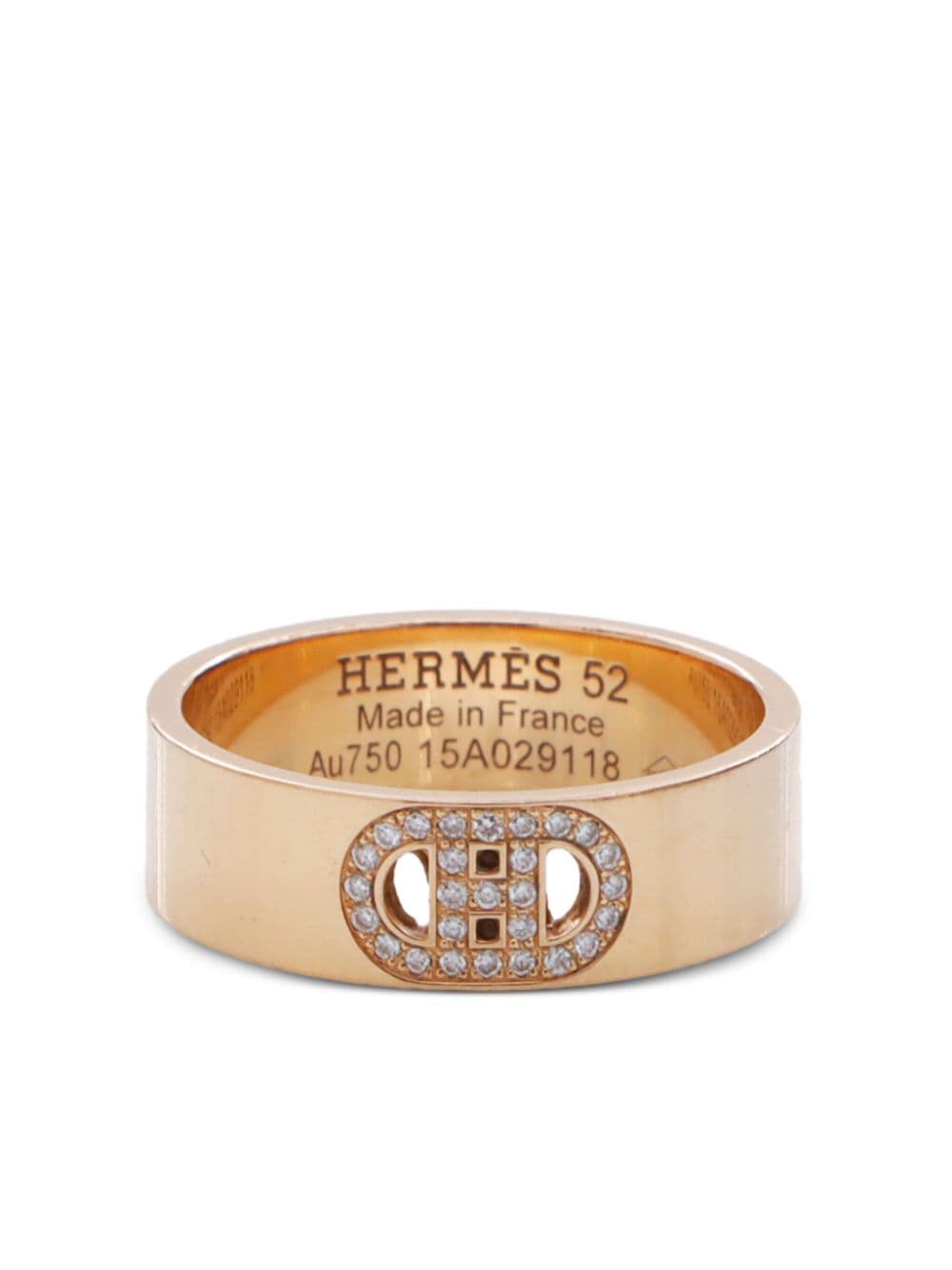 Hermès Pre-Owned 2015 pre-owned 18kt H d'Ancre Gelbgoldring mit Diamanten von Hermès Pre-Owned
