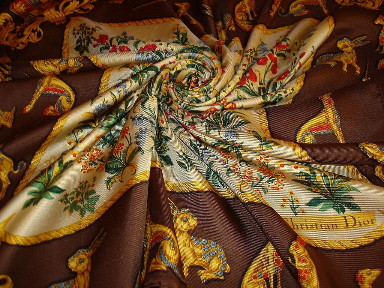 Christian Dior/Vintage-Kollektion Seidenschal Dior von HermesScarvesLuxury
