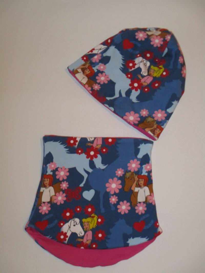 Set Beanie/Mütze & Loop Schal Halssocke Für Kleinkind Mädchen Bibi U. Tina von HermiDesign