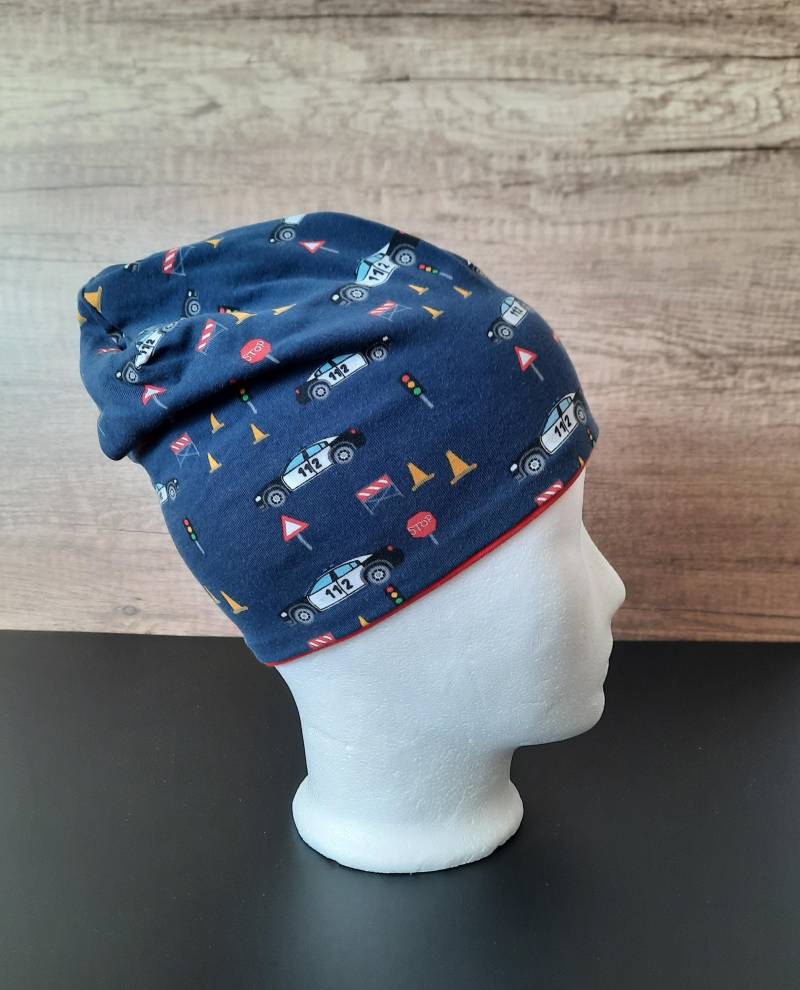 Set Beanie/Mütze & Loop Schal Halssocke Oder Einzeln Für Baby Kleinkind Jungen Polizei von HermiDesign