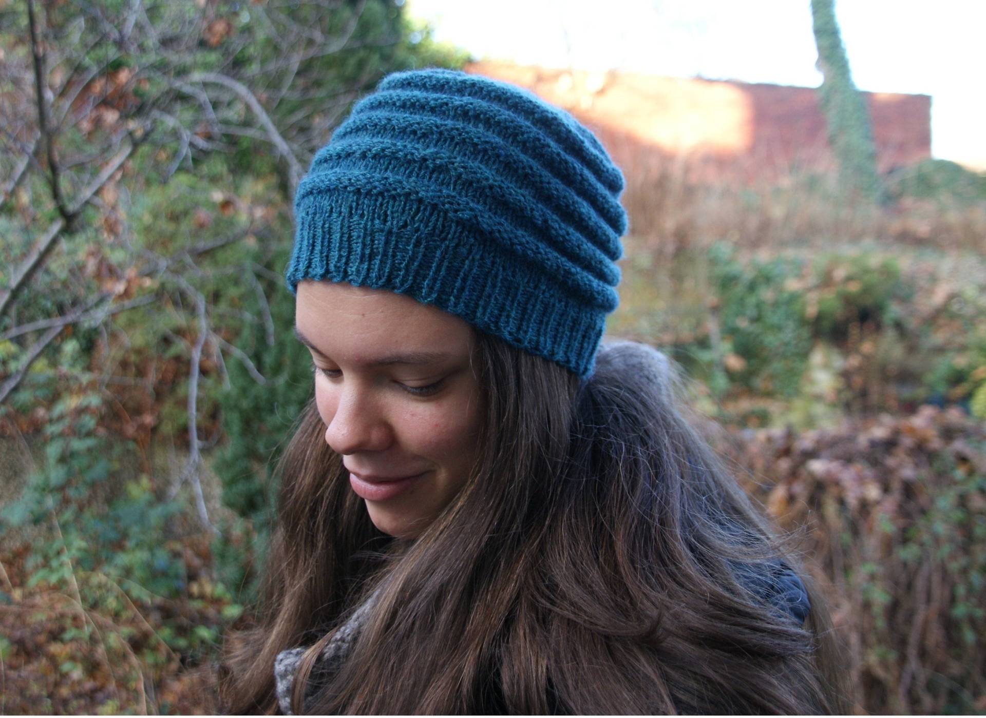 Edle Alpakamütze Petrol Handgestrickt, One Size von HerminesAtelier