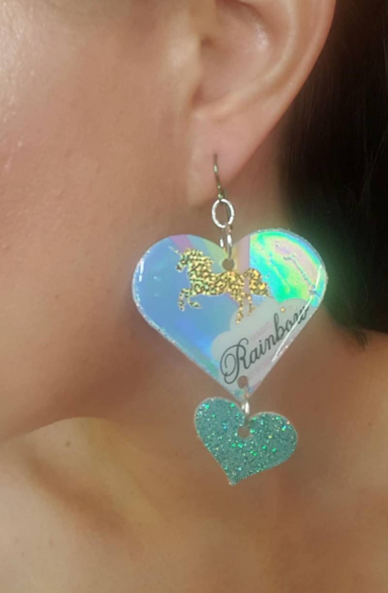 Einhorn-Herz-Ohrringe von HermitQueen
