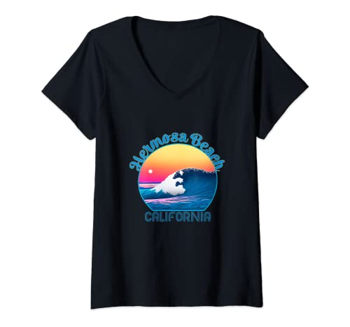 Damen Hermosa Beach Souvenir Outfit – Retro Hermosa Beach T-Shirt mit V-Ausschnitt Damen Hermosa Beach Souvenir Outfit – Retro Hermosa Beach T-Shirt mit V-Ausschnitt von Hermosa Beach Vacation Clothing & Beachwear