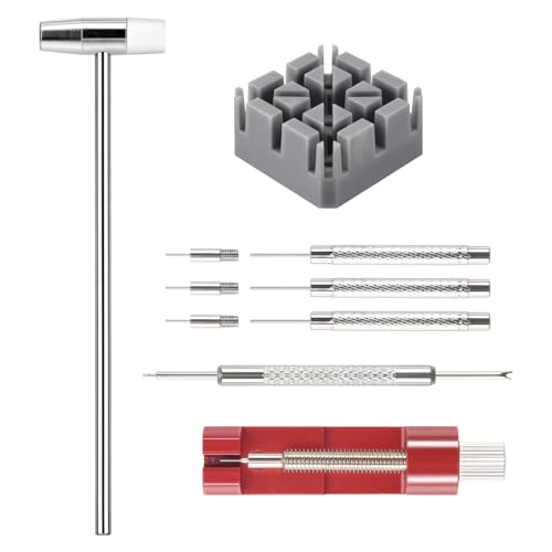 Hermosiey 11 Teile/Satz Uhrmacher Link Entferner Werkzeug Hammer Pins Strap Halter Armband Ketten Spanner Reparier Werkzeug Kit für MäNner/Frauen Uhr von Hermosiey
