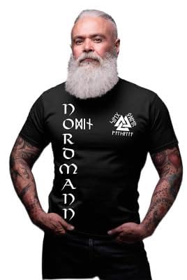 Hermsheide Wikinger T-Shirt Herren mit Valknut-Runen - schwarz Viking Bekleidung - Sieg oder Valhalla Valknut Odin S bis 5XL Rundhals (DE/NL/SE/PL, Alphanumerisch, M, Regular, Regular, Schwarz) von Hermsheide