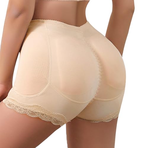 Hernin Damen Butt Lifter Höschen Push Up Unterhose Hüfte Push Up Slip Shapewear Hip Enhancer Shapewear Po Heber Unterhose (DE/NL/SE/PL, Alphanumerisch, S, Regular, Regular, Beige) von Hernin