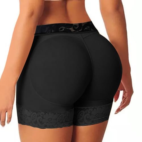 Hernin Damen Butt Lifter Unterhose Hip Enhancer Shapewear Damen HöSchen HüFte Spitze Butt Lifter Push Up Enhancers Fake Ass Hüfte (DE/NL/SE/PL, Alphanumerisch, S, Regular, Regular, Schwarz) von Hernin