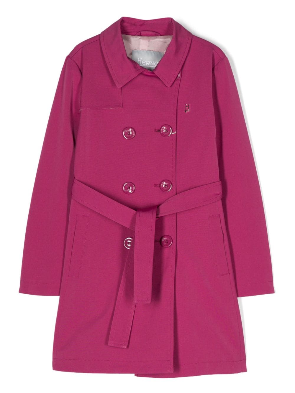 Herno Kids Faille-Trenchcoat mit Logo-Schild - Rosa von Herno Kids