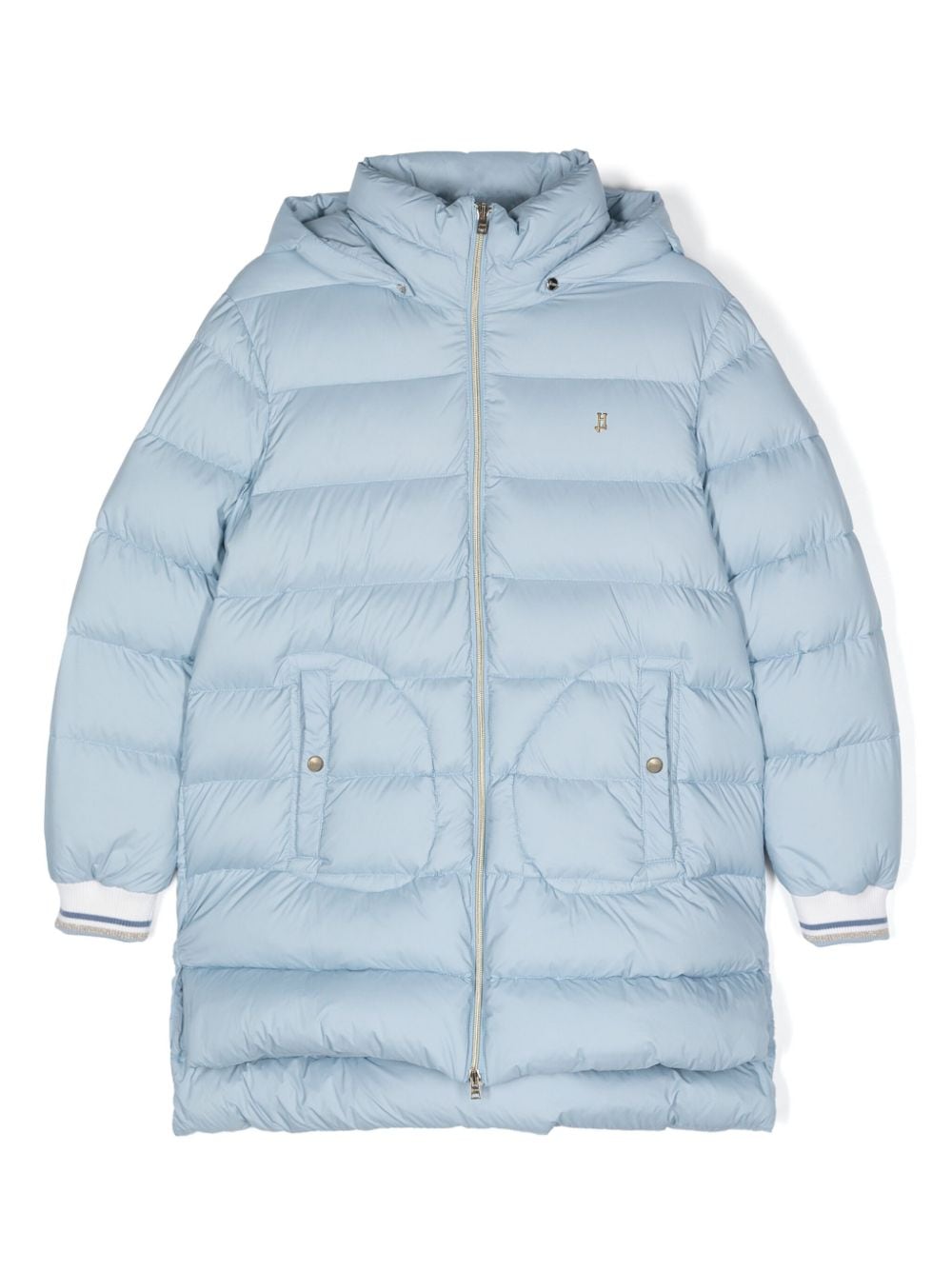 Herno Kids Gefütterte Jacke mit Logo-Schild - Blau von Herno Kids