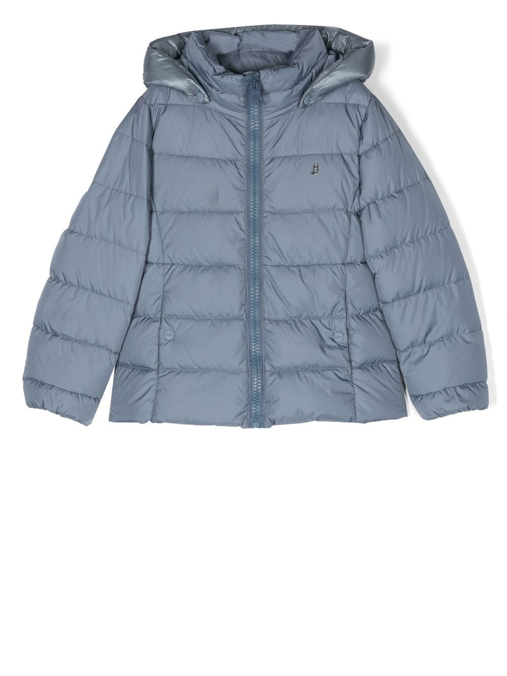 Herno Kids Gefütterte Jacke mit Logo-Stickerei - Blau von Herno Kids