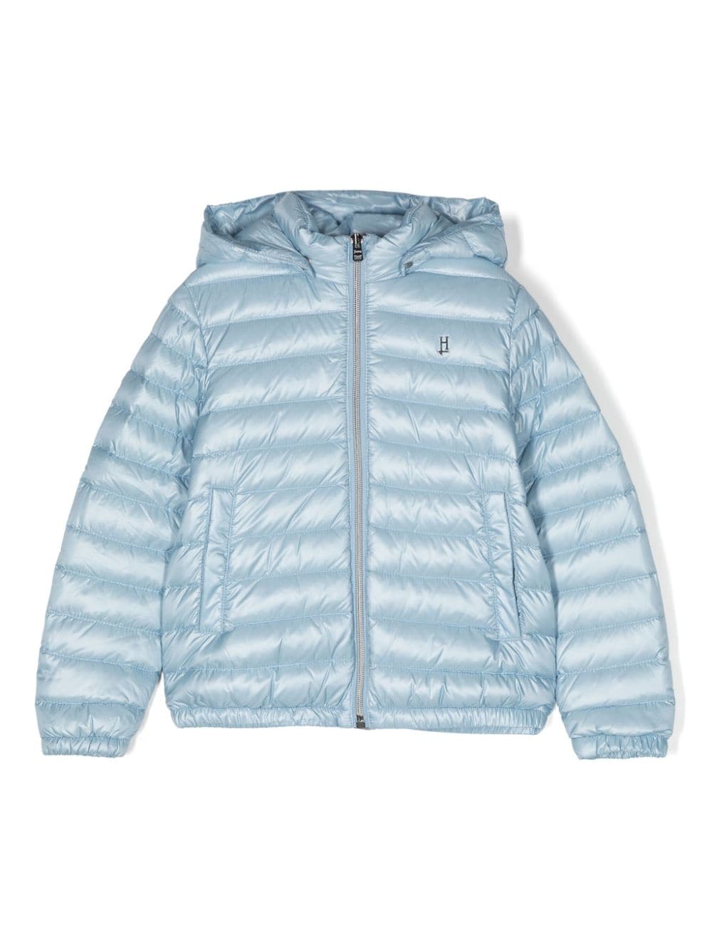 Herno Kids Gesteppte Jacke mit Logo-Schild - Blau von Herno Kids