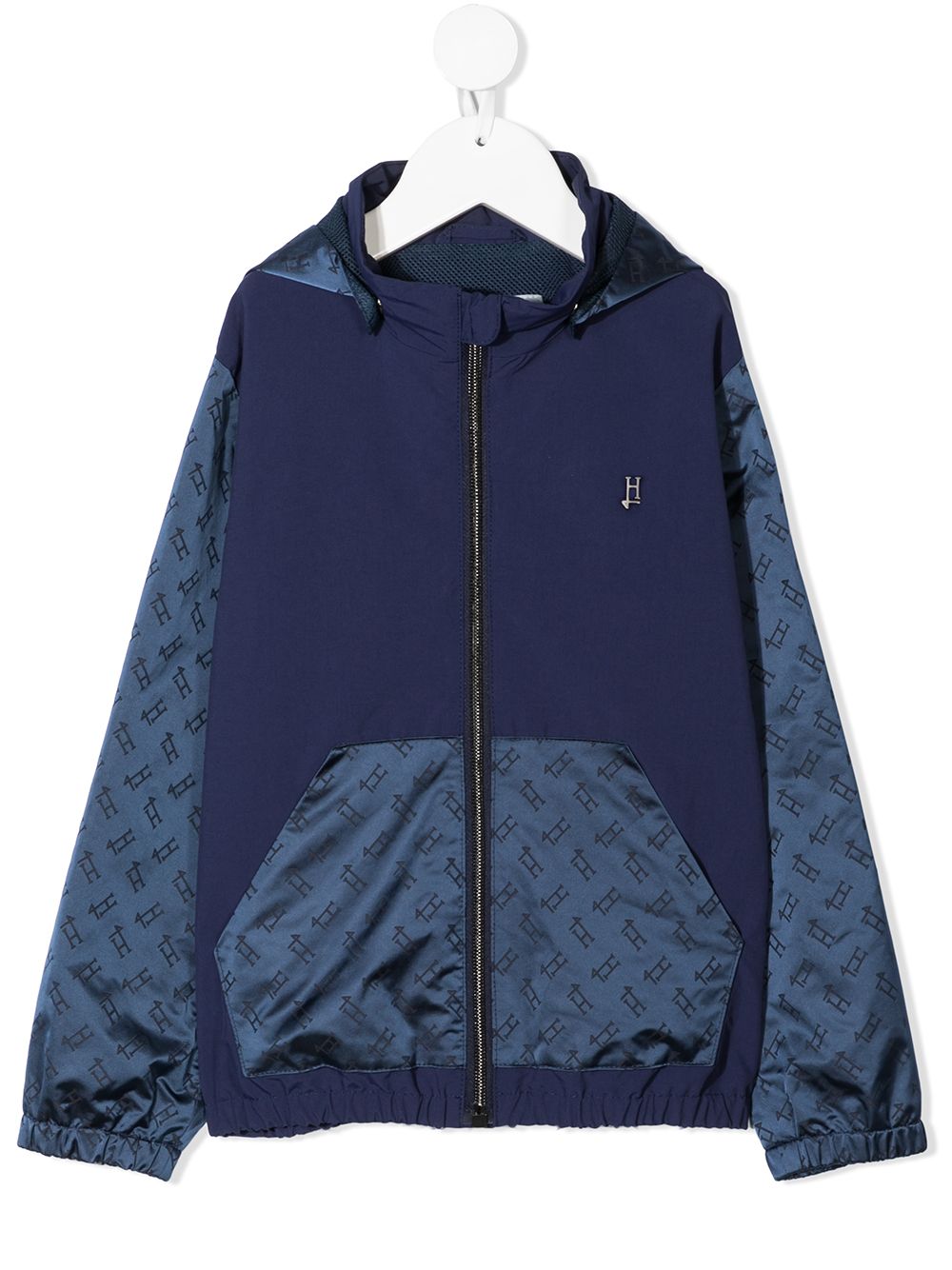 Herno Kids Kapuzenjacke mit Logo-Print - Blau von Herno Kids