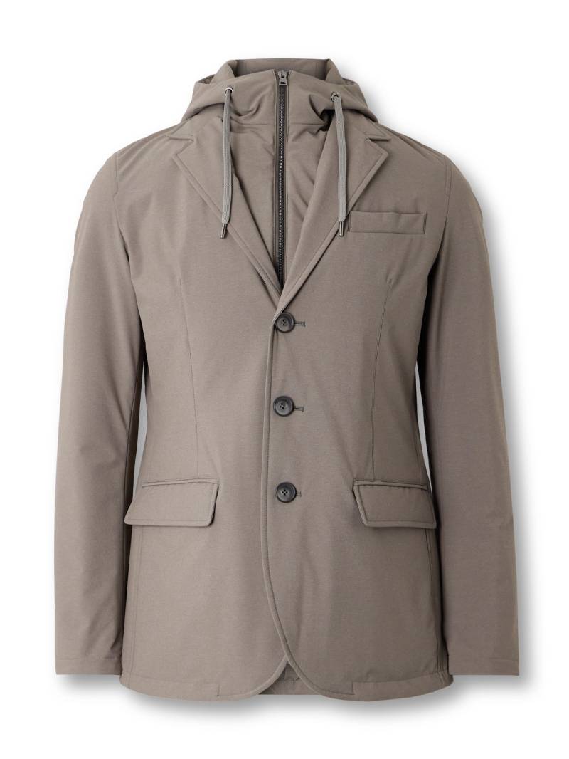 Herno - Convertible Padded Shell Hooded Blazer - Men - Brown - IT 46 von Herno