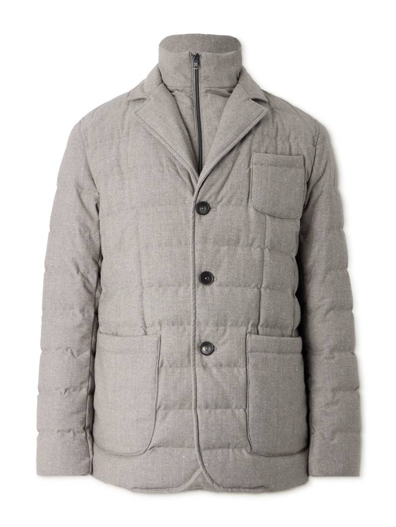 Herno - Convertible Quilted Wool-Blend Down Blazer - Men - Gray - IT 52 von Herno