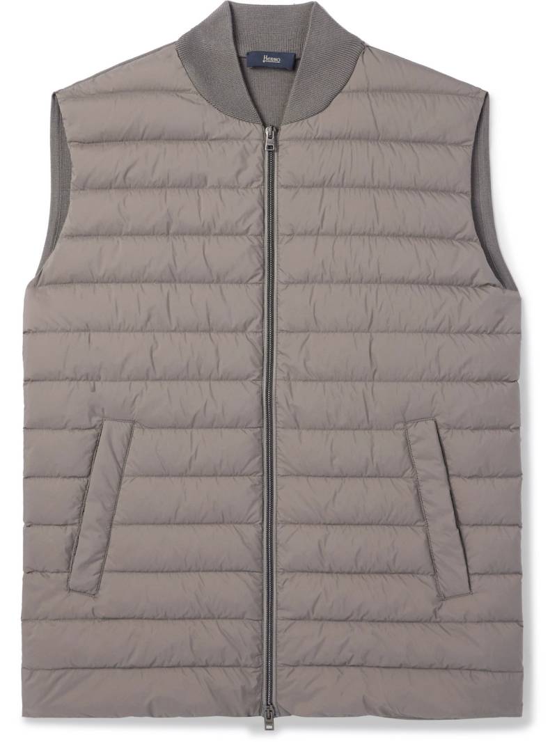 Herno - Padded Shell and Wool and Silk-Blend Down Gilet - Men - Neutrals - IT 54 von Herno